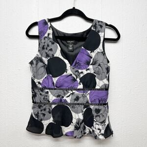 Nine West Floral Top Womens 4 Career Office Workwear Formal Party Cocktail Event